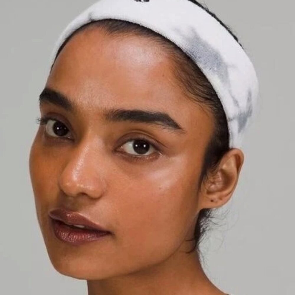 Unisex Lululemon Cotton Terry Sweatband Headband Rhino Grey One Size Sporty